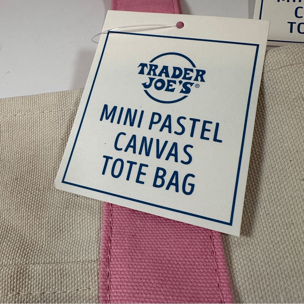 Trader Joe’s Mini Tote Bags - Green and Pink Set of Two Bags - Picture 2 of 5